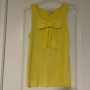Elle Yellow Bow Detail Women's Sleeveless Top, size small